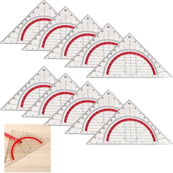 10pcs Trojuholník, Pravítko Uhlomeru Geometria Trojuholník Podrobný Návrh Školské potreby Študentov Kreslenie Pravítko Matematika Papiernictvo Maľovanie