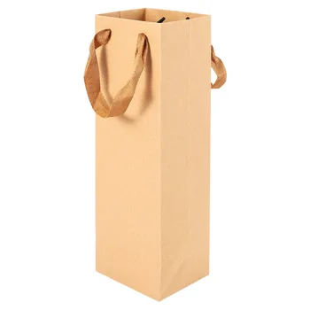 12 Pack Pevné Hnedé Kraft Papier, Tašky s Robustné Lano - 4 cm x 4 cm x 13.8 palce - Ideálne pre Víno,Darčeky, Predáva, Nakupovanie,