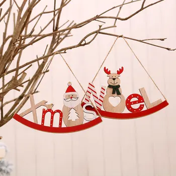 1pcs Vianočný Stromček Drevený Prívesok Drevené Santa Claus Snehuliak Elk Vianočné Ozdoby, Vianočné Party Dekorácie Deti Darčeky Xmas Dekor