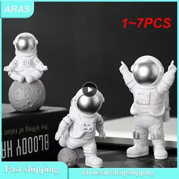 1~7PCS Živice Astronaut Obrázok Sochy, Sošky Spaceman Socha Vzdelávacie Hračky Ploche Domáce Dekorácie Astronaut Modelu Deti