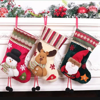 2023 Nový Rok Vianočná Pančucha Vrece Vianočný Darček Candy Bag Noel Vianočné Dekorácie Pre Domov Navidad Ponožka Vianočný Strom Decor