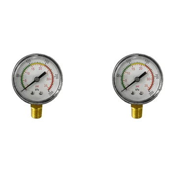 2X Profesionálny Bazén Spa Filter Vody tlakomer Mini 0-60 KPA Dolnom Vrchu 1/4 Palca Rúry Závit