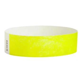 500 Ks Papierové Náramky Neon Prípade, Náramky Farebné Náramky Nepremokavého Papiera Klub Rameno Pásma (Žltá)