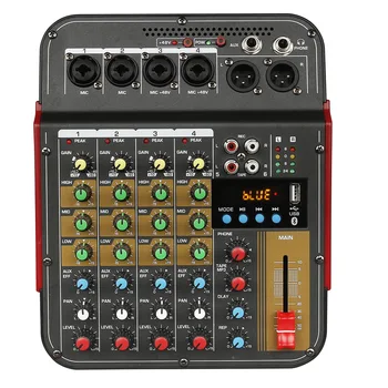 6 Kanálové Audio Mixer Audio miešanie zosilňovač Prenosné Miešanie Konzoly, USB Rozhranie, 48V Phantom Power Audio Mixer DJ Consoler