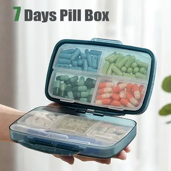 7 Dní Tabletky Vitamínu Organizátor Prípade Nepremokavé Pillbox Medicíny Štiepačky Ukladacieho Priestoru Tabletu Šperky Priestoru Políčka Veľké Pilulku Box