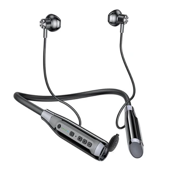 A12 Krku Zavesené Bluetooth 5.0 Headset Dlhý Pohotovostný Bezdrôtový Zásuvné Grafika Headset Semi-In-Ear TWS Čierna