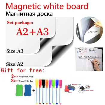 A2+A3 Magnetická Tabuľa Chladnička Nálepky Flexibilné Suché Stieracie Biela Rada Školy Home Office Magnet Správu Deti Rysovaciu Dosku