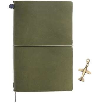 A5 Olivový Zelená Retro Cowhide Príručka Účet Kniha Európskej Retro Notebook Denník, Zápisník Kancelárske Potreby