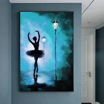 Abstrakt Balerína Plátno Na Maľovanie Na Stenu Umenie Plagátu Vytlačí Tancujúce Dievča Obrázky Pre Obývacia Izba Domova