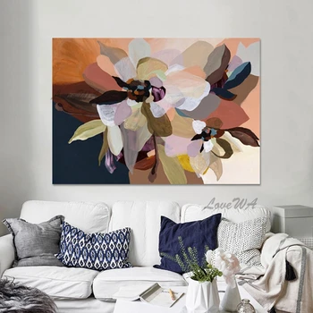 Akrylové Maľby, Kvety, Umelecké Remeslá Abstraktné Dizajn Vzor Plátno Originálne Umelecké Maľovanie Obrazov Na Stenu Pre Obývacia Izba