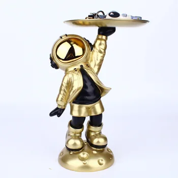 Astronaut Sochy Spaceman Socha Polyresin Umenie Darčeky Zlatú Sošku Ornament Izba Dekor pre Stolné Reproduktory Dekorácie