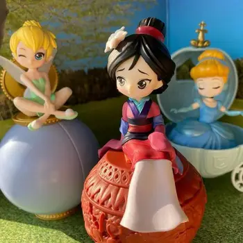 Bandai Disney Princezná Popoluška Mulan Gashapon Anime Postavy Iný Štýl Kawaii Modely, Bábiky Hračky Kolekcia Hobby Dary