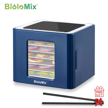 BioloMix 6 Podnosy na Potraviny Dehydrator s LED Dotykové Ovládanie, Digitálny Teploty a Času, Sušička na Ovocie, Zeleniny, Mäsa Beef Jerky