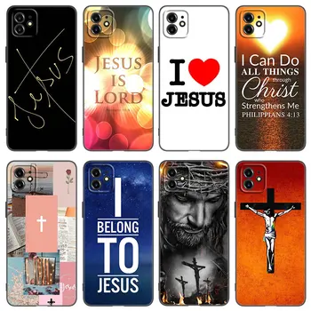 Boh Ježiš Modliť Telefón puzdro Pre Apple iPhone 13 12 Mini 11 Pro XS Max XR X 8 7 6 6 Plus SE 2020 2022 5S 5 Mäkké TPU Kryt Čierny