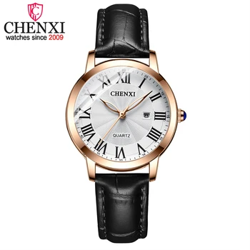 CHENXI Top Luxusné Značky Ženy Sledujte Fashion Bežné Kožené Dámske Hodinky Quartz Nepremokavé náramkové hodinky Relogio Feminino