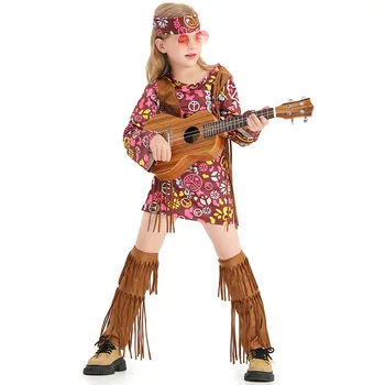 Detské Hippie Rock And Roll Koncert Cosplay Kostýmy