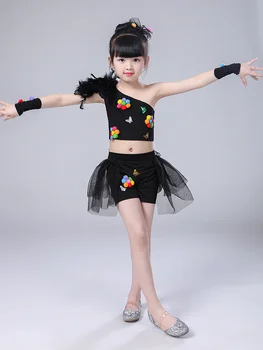 Detské Jazz Dance Tabuľka Výkonu detské Oblečenie Princezná Nadýchané Sukne Priadza Sukne Dance Dievčatá 