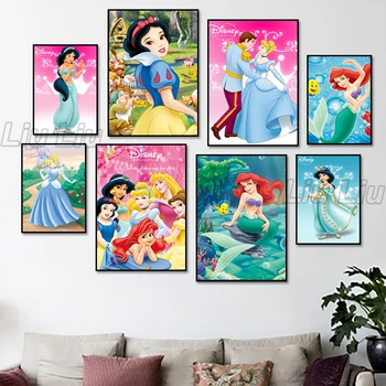 Disney Princezná Mrazené Aisha Plátno na Maľovanie Cartoon Znak Vytlačí Plagáty na Stenu Umenie Obrázky pre Deti Izba Dekor