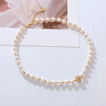 Elegantné Biele Imitácia Perly Choker Náhrdelník Veľké Kolo Pearl Svadobný Náhrdelník pre Ženy Kúzlo Módne Šperky