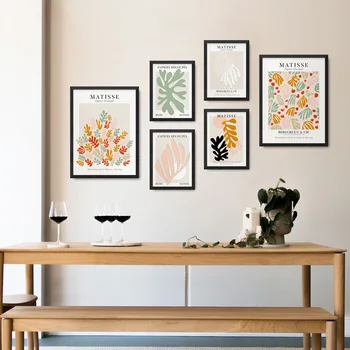 Henri Matisse Abstraktné Coral Listu Rastlín Nordic Plagáty A Vytlačí Moderné Nástenné Umelecké Plátno Na Maľovanie Interiéru Obrázky Pre Obývacia Izba