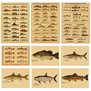 Hmyz Arthropodes Plagát Morských Fishs Kraft Papier Vytlačí DIY Vintage Domov Miestnosť, Bar, Kaviareň Dekor Estetické Umenie, Nástenné Maľby