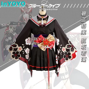 InYOYO Kosaka Wakamo Cosplay Kostým Modrý Archív Hra Vyhovovali JK Kimono Jednotné Šaty Halloween Party Oblečenie Prispôsobené Nové