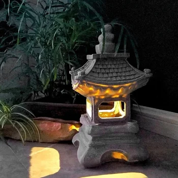 Japonský Štýl Nádvorie Dekorácie Živice Solárne Lampy Palác Svietidlá Zen Krajiny Svetlá Záhradkárstvo Dekorácie
