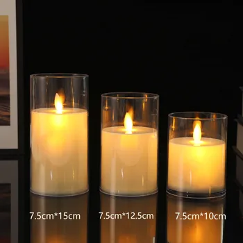 LED Elektronické sviečkach Flameless Pohybujúce sa Knôt svietniky Domov Miestnosti Dekorácie Strany Svadobný Stôl Dekor Vianočný Darček