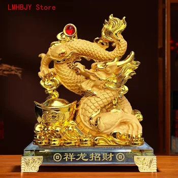 LMHBJY 2024 Golden Dragon Dekorácie Remesiel Zverokruhu Dragon Poistenie Otvorenie Červená Podnikania Výročná Konferencia Víno Strany Dary