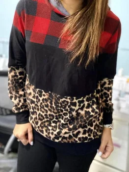 Leopard Koberčeky S Dlhým Rukávom S Kapucňou, 2023 Nové Jesenné Módne Tlač Ženy Vintage Strany Lenivý Štýl Voľné Dovolenku Streetwear