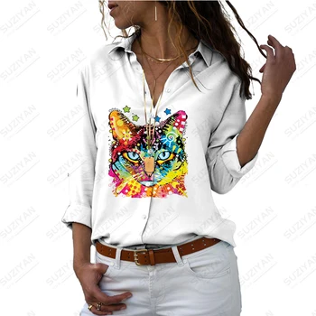 Letné nové lady tričko, farebné zviera 3D vytlačené lady tričko ležérny štýl, dámy tričko módny trend dámske tričko