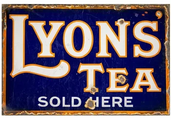 Lyons Čaj Vintage Retro Kovových Stien Doska Umenie Antického Inzerát Prihlásiť