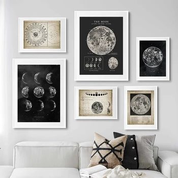 Magické Fáz Mesiaca Umenie Výtlačkov Plagáty Mesiac Moderné Plátno Na Maľovanie Office Obrazov Na Stenu Obývacia Izba Dekor