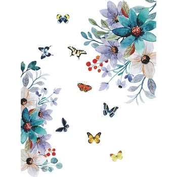 Maľované Kvety Motýľ Spálňa Verandu Domov Stenu Skrášľujúce Dekorácie Samolepky Na Stenu Obývačky, Spálne, Kuchyne, Umenia Odtlačkový
