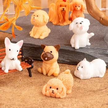 Micro Mini Pes Miniatúry Figúrky Živice Psa Ornament Bábika Darčeky Pre Dieťa Hračky Ploche Modelu DIY Domáce Dekorácie Príslušenstvo