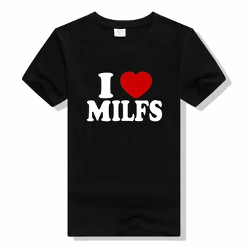 Milujem MILFs Srdce, T Košele zábavné Bavlna Streetwear Krátky Rukáv Narodeninám Letné T-shirt Muži ženy hore o-neck tričko