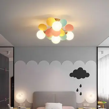 Moderné LED Balón Macaron Strop Lustre Romantický Nezávislá Lampa Obývacia Jedáleň Domova Závesné Svetlo Lesk Zariadenie