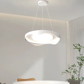Moderný Minimalistický Orech Prívesok Lampa Pre Spálne, Jedálenský Stôl Biele Logo Farba Nastaviteľné Line Domáce Dekorácie Vnútorné Osvetlenie