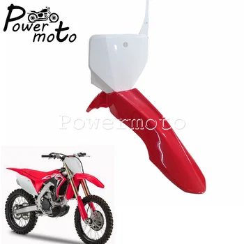 Motocykel Červená/Biela Predný Blatník & Predné poznávacích Pit Bike Predné Plastové Stavebnice Blatník Na Honda CRF230F CRF150F 2015-2019