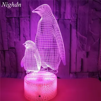 Nighdn Penguin Night Light pre Deti Spálňa Nočný Stolík Lampa 7 Farby Meniace LED Nočného Darčeky, Hračky pre Deti Deň detí