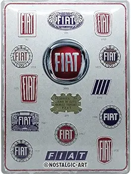 Nostalgické-Art Retro Sign –Fiat –Logo Evolution–Darček pre auto príslušenstvo ventilátory,nostalgický Retro kovové Funny znakom darček 8x12in