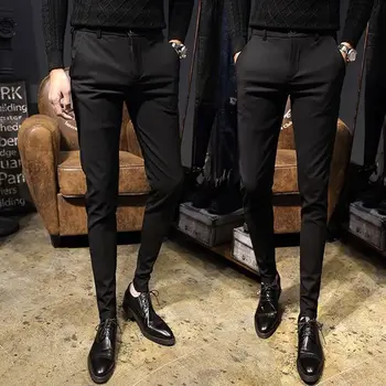 Nová Jar Leto Oblek Nohavice pre Mužov Oblečenie 2023 kórejský Jednoduché Business Formálne oblečenie Slim Fit Rovno Office Nohavice H103