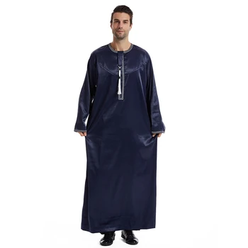Nové Pevné Arabčina Dlhé Šaty Pre Mužov Saudská Arábia Jubba Thobe Kaftan Blízkom Východe Islamské Oblečenie Arabských Moslimských Abaya Dubaj Šaty