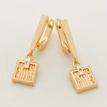 Nové Trendy Dlho Námestie Ženy 585 Rose Gold Color Jedinečná Kvapka Náušnice Svadobné Party Roztomilý Dizajn A Módne Šperky
