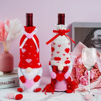 Nové Valentína Dekoratívne Víno Nastaviť Anonymný Bábika Láska Fľaša Vína Nastaviť Dekoratívne Ozdoby Dodávky