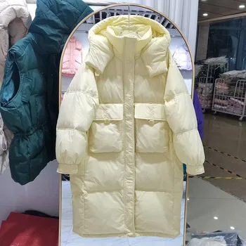 Nové Zimné a Jesenné Ženy Biele Kačacie Nadol Hoodies Puffer Bundy Kabáty Teplé Vetru Čierne Biele Kabáty 2023