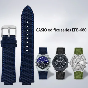 Nylon sledovať pás pre CASIO Hodinky oceľové srdce GST-B400 EFB-680 ECB-10D upravené plátno watchband mužov náramok accessorie popruh