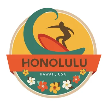 Osobnosti Zaujímavé Surfovanie Honolulu na Havaji Vlajku USA PVC Auto Nálepky