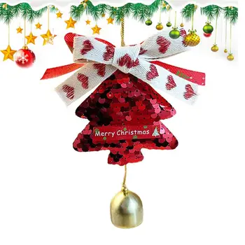 Ozdoby Na Vianočný Stromček S Zvony Atmosférických Bell S Červeným Strom Tvar Prívesok Domova Výrobkov Na Vianočný Stromček Dvere