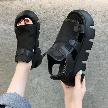 Platforma Sandále Ženy Hrubé-soled Priedušný Oka Rímske Sandále dámske Non-slip Ľahké a Pohodlné Letné Topánky